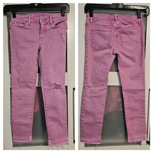 GAP Girl Super Skinny Ankle Distressed Jeans Pink 8 YRS NWOT